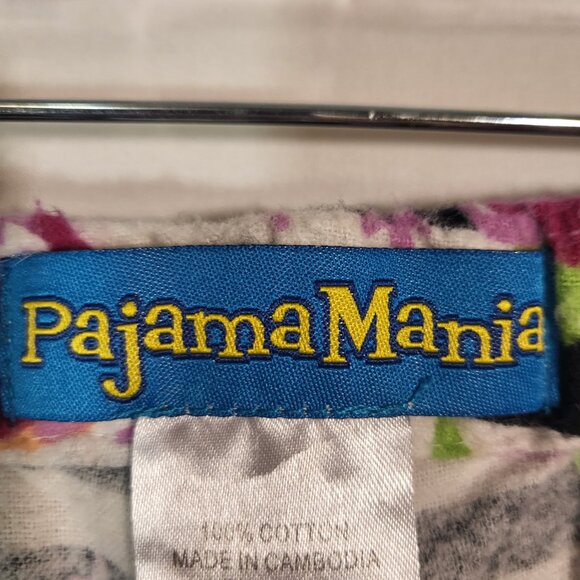 Pajama Mania Woman's Pull On Lounge Pant/PJ's Size XL Black/White Stripe Floral - Picture 7 of 8